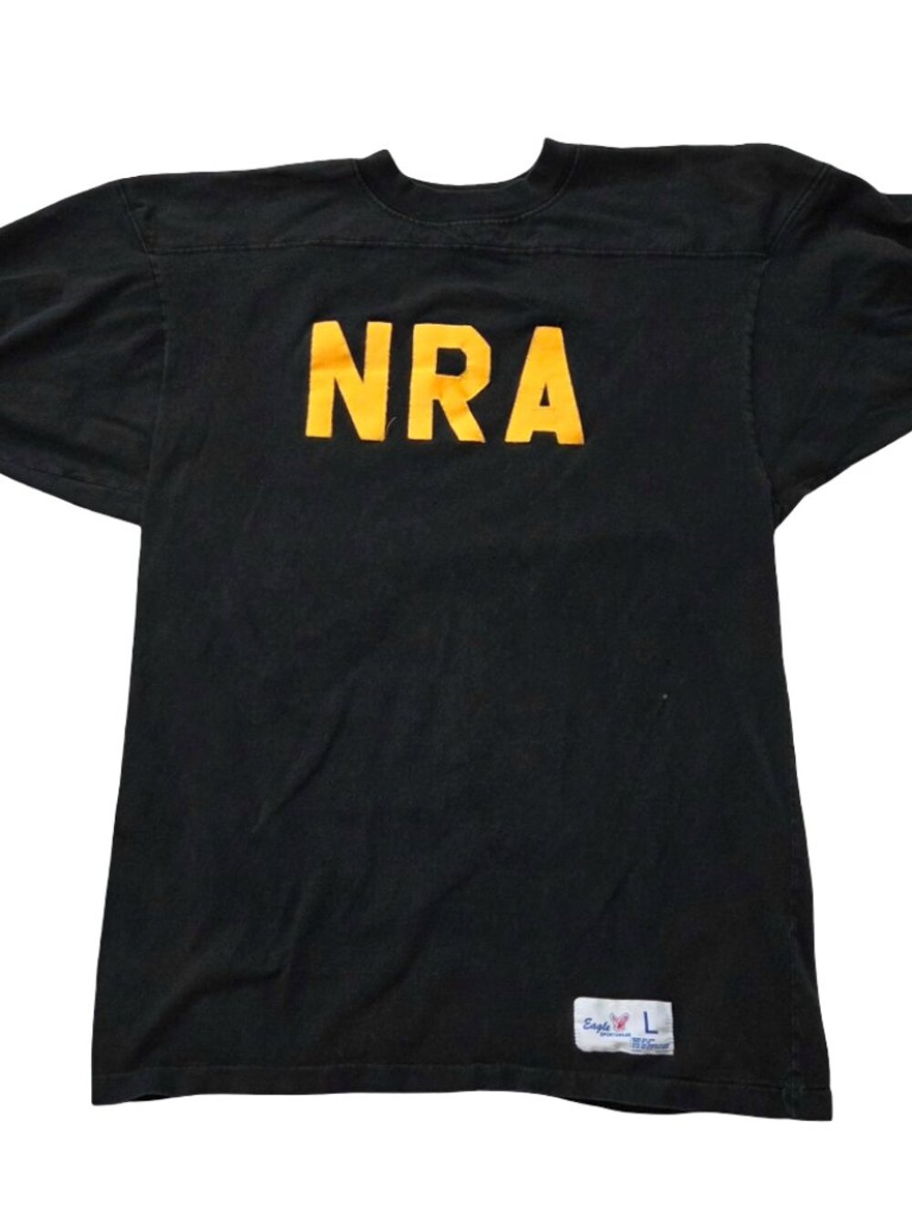 Vintage Eagle Sportswear NRA Shirt Mens L Black Gold Football Jersey Giggles